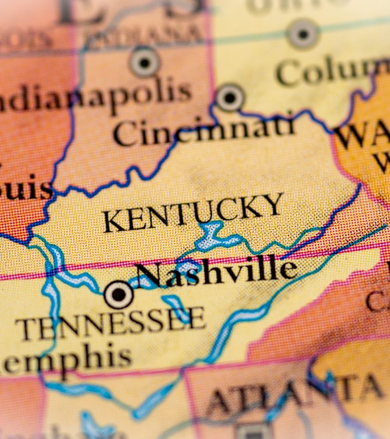 Kentucky,,United,States,Highlighted,On,A,World,Map.